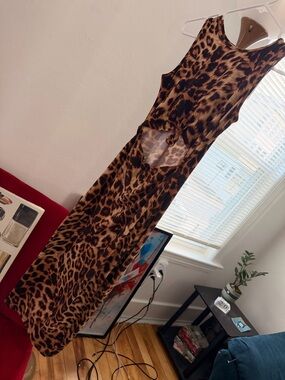 Heart Hips Leopard Print Dress in Brown and Black